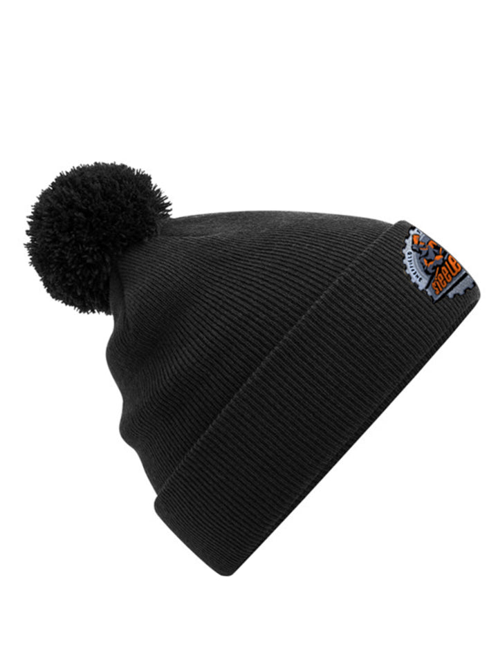 Kids Black Pom Pom Beanie – Sheffield Steelers - Main Image