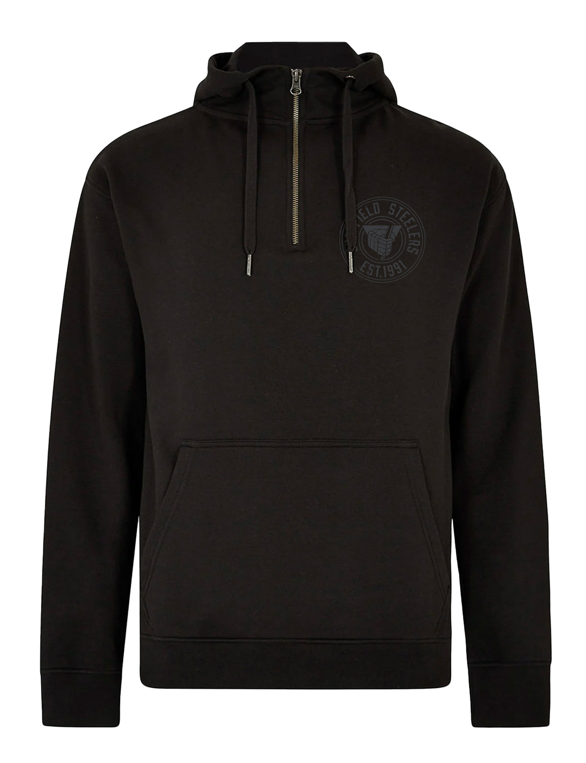 Retro Black 1/4 Zip Hoodie