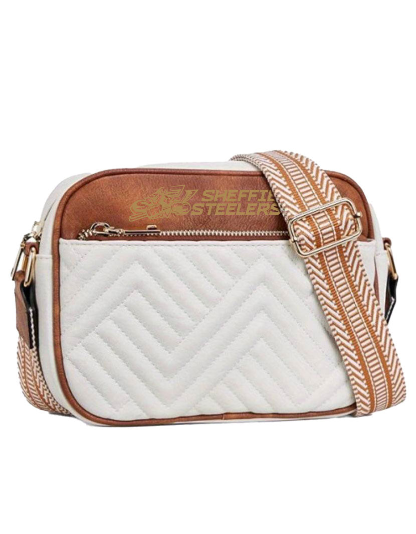 Steelers Quilted Crossbody Bag White