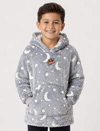 Grey Glow In Dark Hooded Blanket
