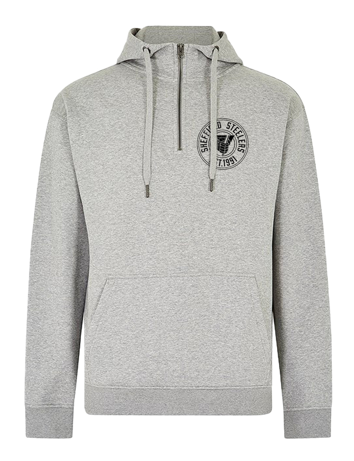 Retro Grey 1/4 Zip Hoodie