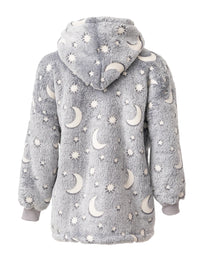 Grey Glow In Dark Hooded Blanket