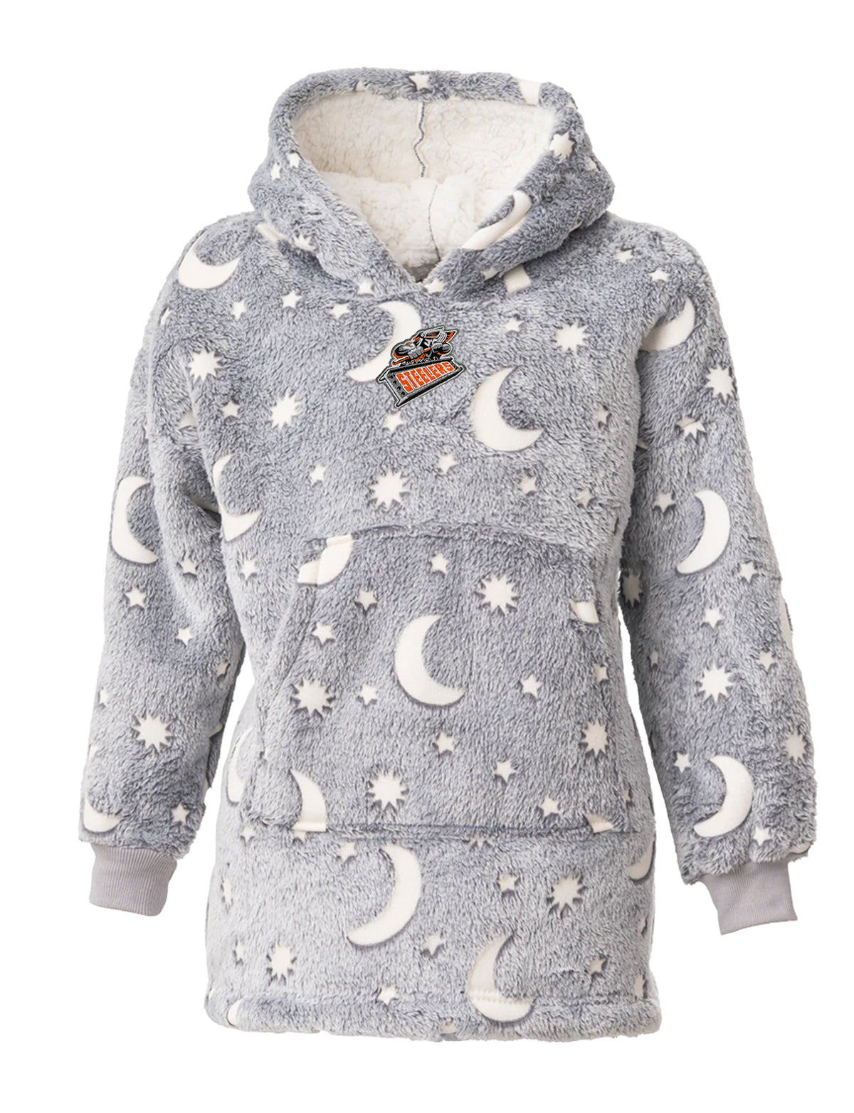 Grey Glow In Dark Hooded Blanket