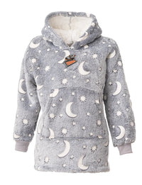 Grey Glow In Dark Hooded Blanket