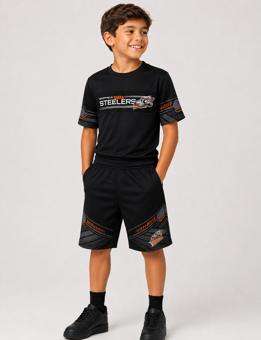 Steelers Black Team T Shirt Kids