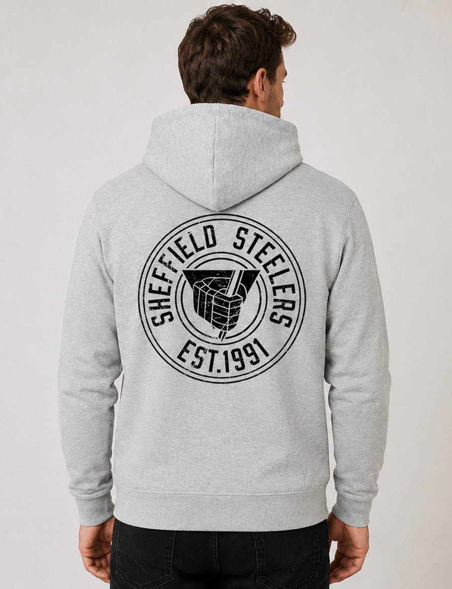 Retro Grey 1/4 Zip Hoodie