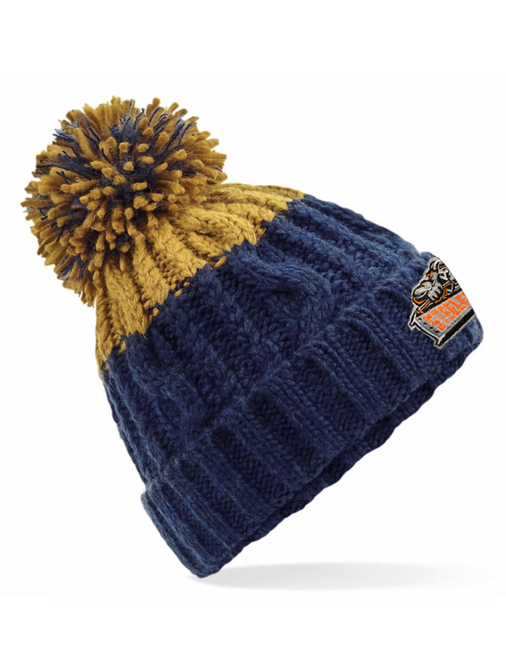 Steelers Oxford Navy and Mustard Beanie